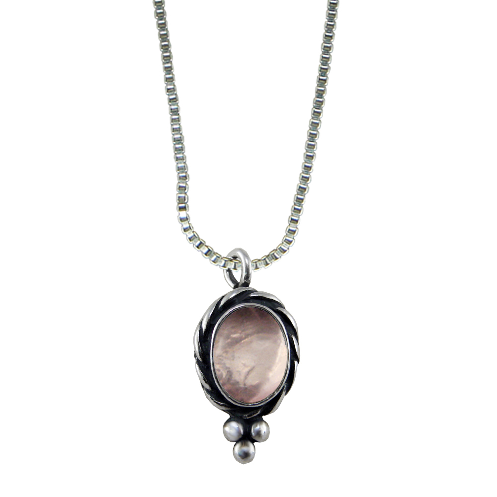 Sterling Silver Little Rose Quartz Pendant Necklace